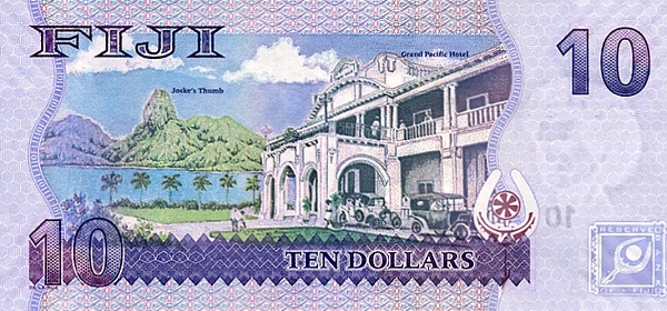 Купюра номиналом 10 фиджийских долларов, обратная сторона